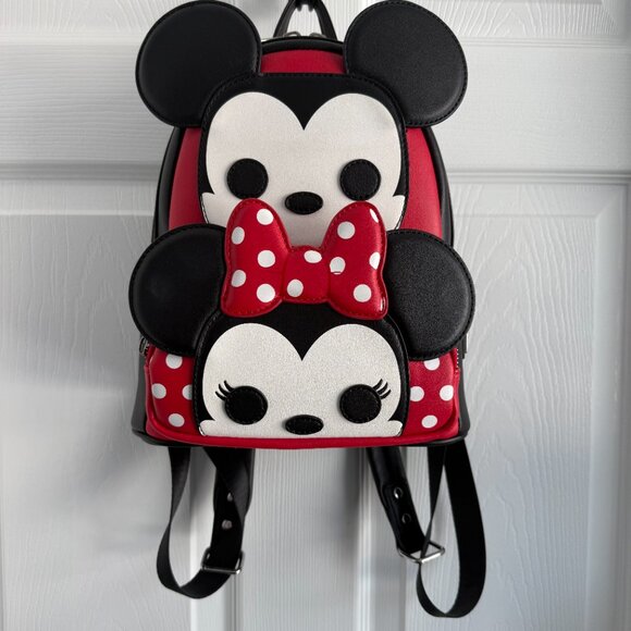 2pc Disney POP! Loungefly Mickey & MInnie Backpack W/Matching Card Holder main image 7